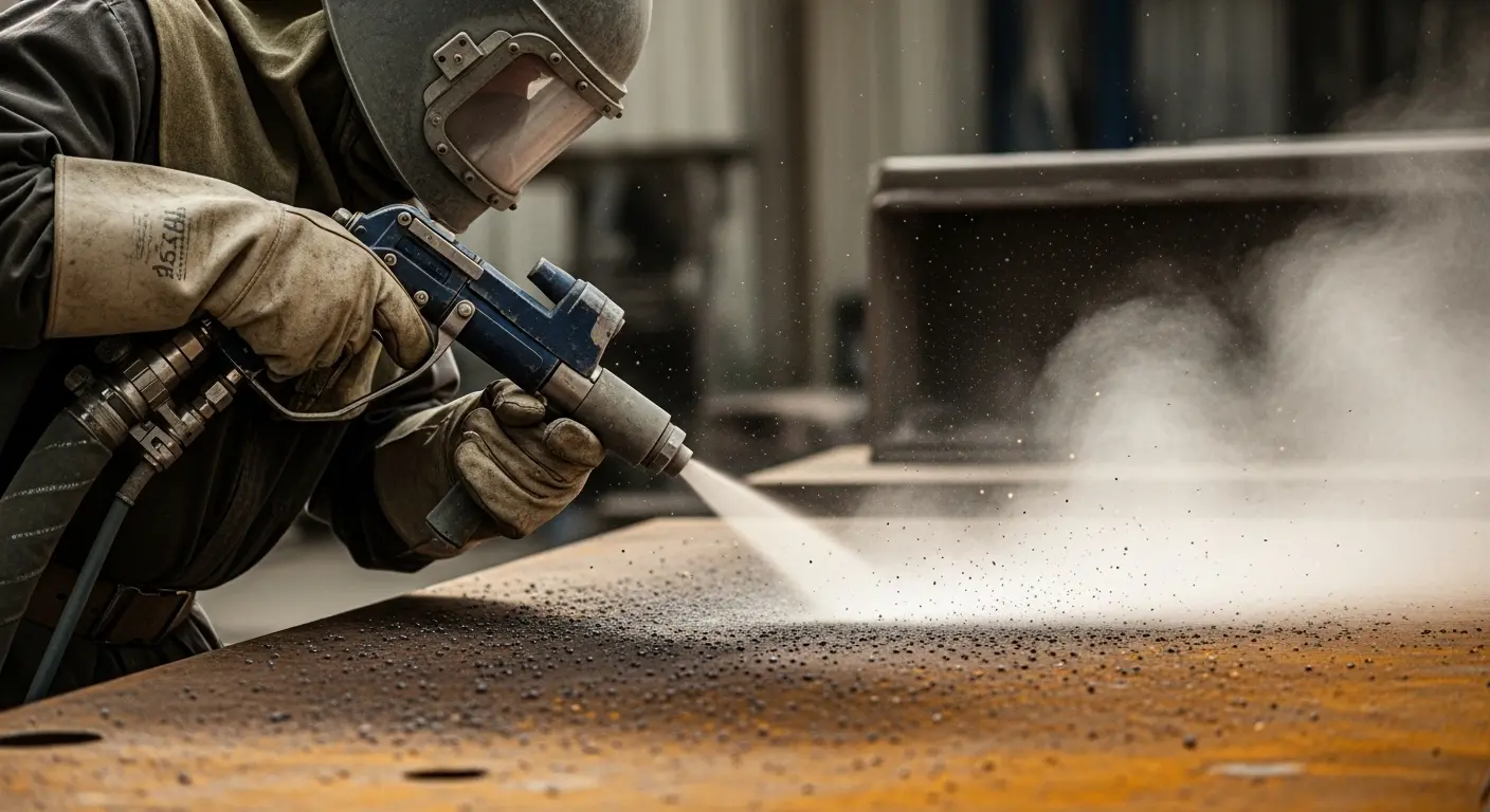 Servicio profesional de sandblast industrial para estructuras metálicas